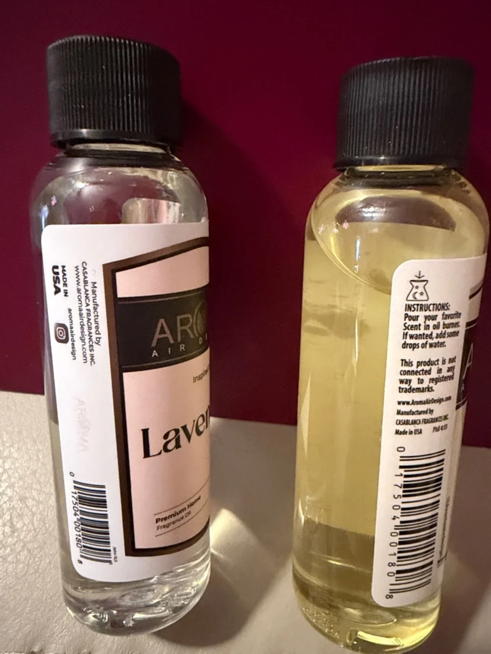 2 Aroma Lavender & Lemon Drop Fragrance Oil Bottles - 2Fl OZ Each